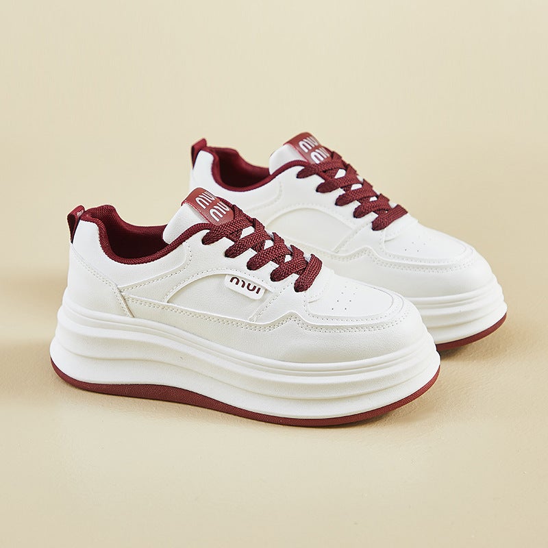 2025 Spring Small White Shoes New Korean Style Ins Female Students Thick-Soled Height-Increasing Sports Shoes Casual Street Racket Hb803 - Image 1